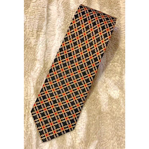 Jos A Bank EXECUTIVE Collection Necktie Silk Jacquard Weave Gold Red Black 59"